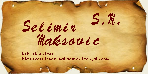 Selimir Maksović vizit kartica